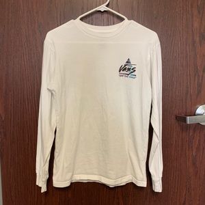 vans white long sleeve shirt